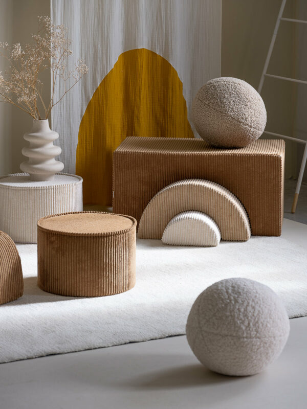 Wigiwama Pouf Rund - Toffee Rib - Afbeelding 2