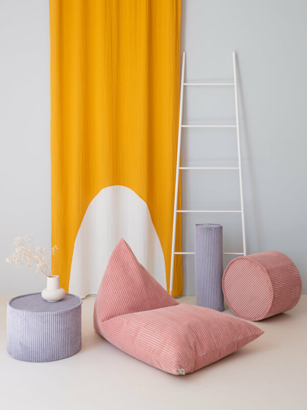 Wigiwama Pouf Rund - Rosa Mousse Rib - Afbeelding 3