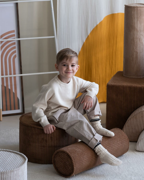 Wigiwama Pouf Rund - Toffee Rib - Afbeelding 3