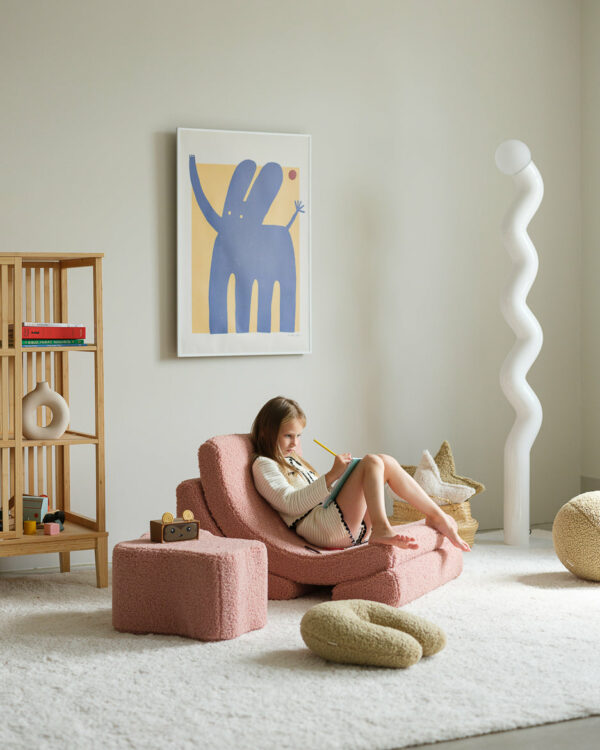 Wigiwama Maan Stoel - Pink Guava Teddy – Bild 5